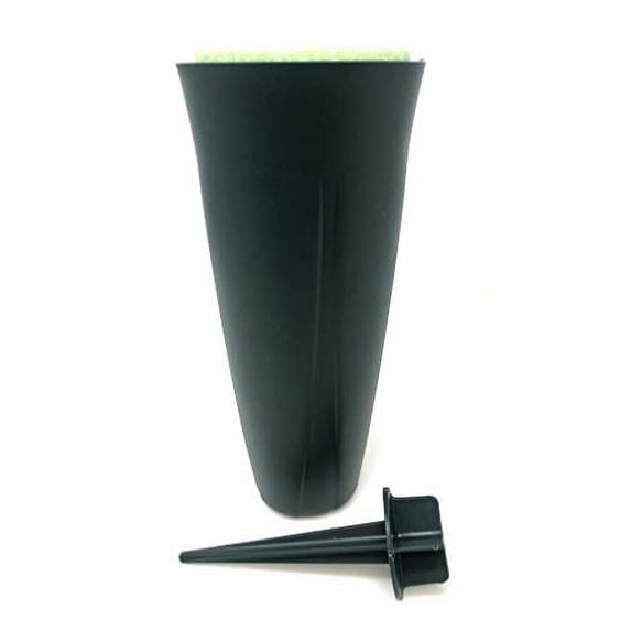 Floral Supply Online - Cemetery vase with Styrofoam Included for DIY Artificial Flowers. Plastic Cone Style with Detachable Spike for Placing The Flower Arrangement Container into The Ground