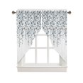 thumbnail image 1 of Floral Swag Valance Curtains Flower Blue Gray Cherry Blossoms Cotton Linen Background Rod Pocket Kitchen Curtains Scalloped Window Treatment Valances Swag Curtains For Living Room 1 Pair 36"w X 36"l, 1 of 8