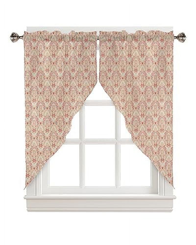 Floral Swag Valance Curtains Flower White Cherry Blossoms Teal