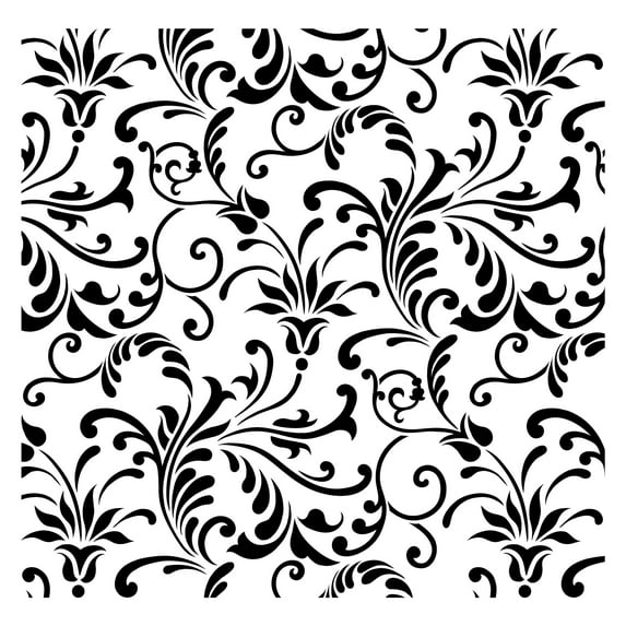 Floral Swirl All Over Pattern Stencil - 10 mil