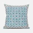 thumbnail image 1 of Floral Swirl Indoor/Outdoor Pillow in White Blue Beige 16x16, 1 of 4