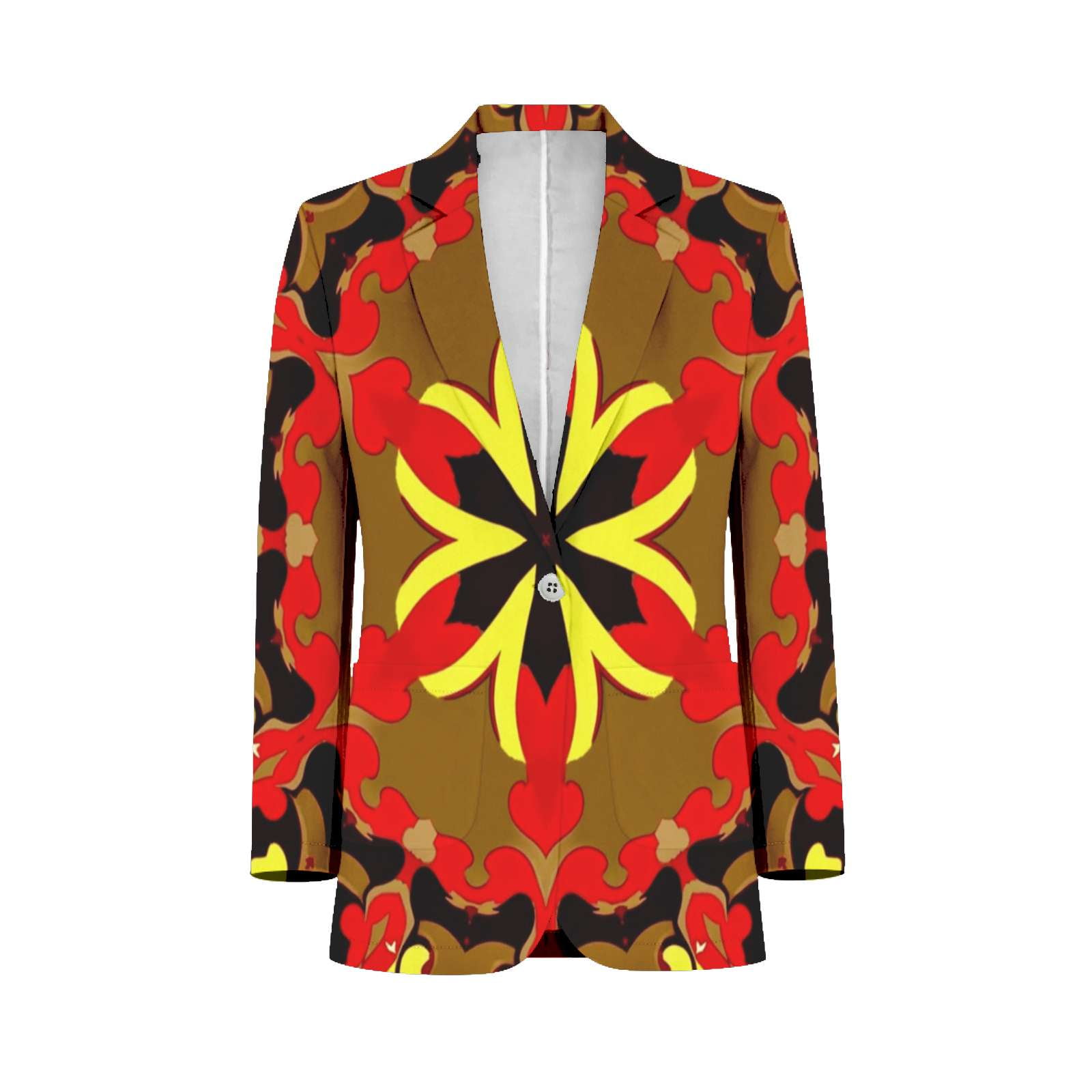 Floral Symmetric Colorful Vibrant Pattern Customized Men's Suits full ...
