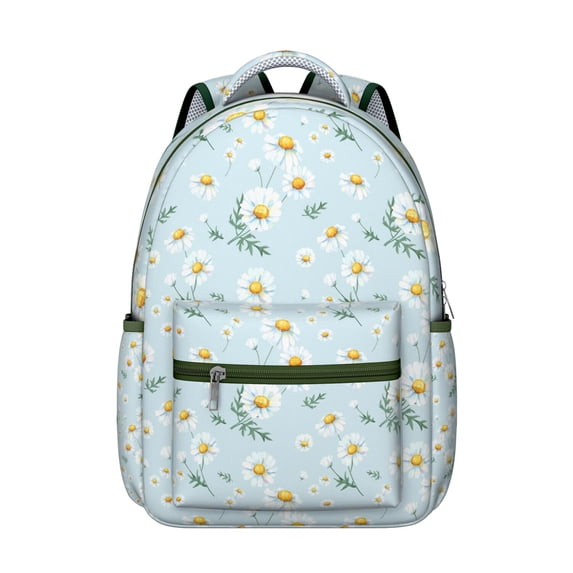 "Floral Symphony Backpack with Sunflower Print - Durable Bookbag for College Students, Features Multiple Organizational Pockets & Comfortable Straps"