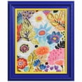 thumbnail image 1 of "Floral Symphony" Chromatic Hand Painted Embellished Giclee Flower Canvas Wall Art with Baroque Two-Tone Frame, 1 of 10
