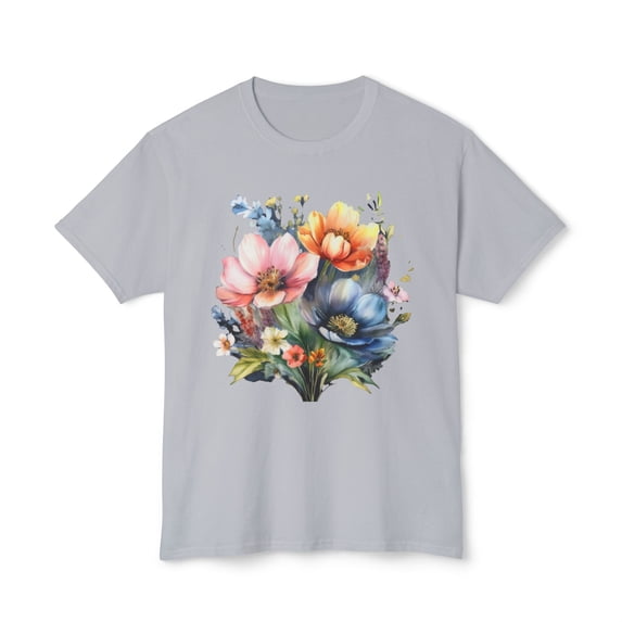 Floral T-Shirt, Vintage Flowers Tee, Floral Tees, Floral Art Design Shirt, Tee Shirt with Floral Art 2