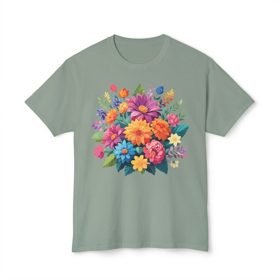 Floral T-Shirt, Vintage Flowers Tee, Floral Tees, Floral Art Design Shirt, Tee Shirt with Floral Art 9