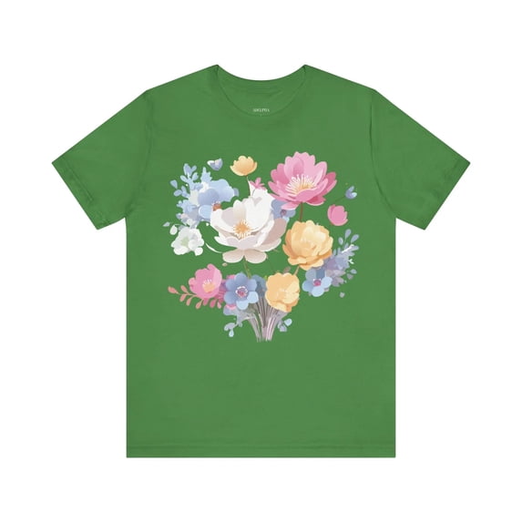 Floral Graphic Unisex 100 Cotton Vintage Artwork Short Sleeve Jersey 57