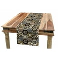 thumbnail image 1 of Floral Table Runner, Victorian Damask Baroque Hexagon Rococo Interlocking Abstract Design, Dining Room Kitchen Rectangular Runner, 3 Sizes, by Ambesonne, 1 of 2