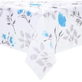 thumbnail image 1 of Floral Tablecloth 52x52 Inch Square, Flower Decoration Table Cloth for Spring Summer, Waterproof Fabric Wrinkle Free Table Cover for Kitchen, Dining Room, Party, Picnic, Camping, Light Blue, 1 of 5