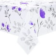 thumbnail image 1 of Floral Tablecloth 60x120 Inch Rectangle, Flower Decoration Table Cloth for Spring Summer, Waterproof Fabric Wrinkle Free Table Cover for Kitchen, Dining Room, Party, Picnic, Camping, Purple, 1 of 6