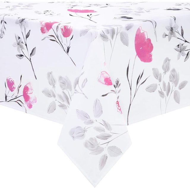 Floral Tablecloth 60x84 Inch Rectangle, Flower Decoration Table Cloth