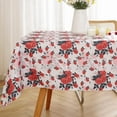 thumbnail image 1 of Floral Tablecloth Rectangle 60 x 102 Inch, Spill Proof Stain Resistant Fabric Table Cloth, Rose Pattern Polyester Table Cover for Spring, Summer, Party, Indoor, Outdoor, 1 of 5