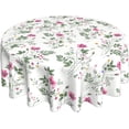 thumbnail image 1 of Floral Tablecloth,Spring Round Tablecloth,Red Green Flower Table Cloth Round 60 Inch Waterproof Tablecloth for Dining Room Kitchen Table Picnic Party Indoor Outdoor Patio Decoration, 1 of 6
