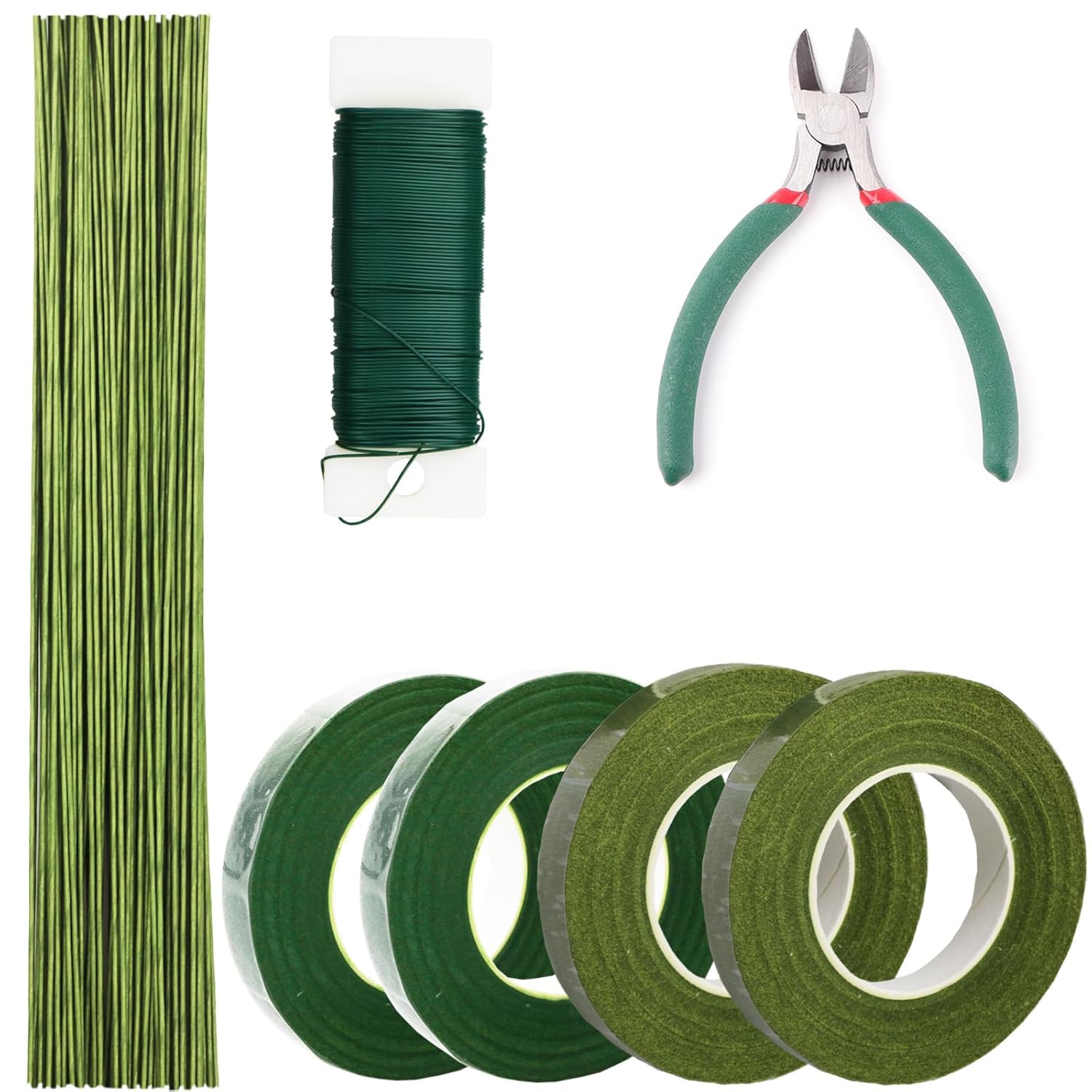 Floral Tape and Flower Stems Arrangement Tools Kit, 1pcs Gardening Cutter, 18 Gauge Stem Wire for Bouquet Stem Wrapping and Floral Crafts(xxw)