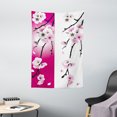 thumbnail image 1 of Floral Tapestry, Apricot Flowers Branches on Different Backgrounds Blossoms Nature Garden Art, Wall Hanging for Bedroom Living Room Dorm Decor, 40W X 60L Inches, Pink Black White, by Ambesonne, 1 of 2