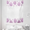 thumbnail image 1 of Floral Tapestry, Graphic Lilac Flower Blossoms on White Background Spring Nature Illustration, Wall Hanging for Bedroom Living Room Dorm Decor, 60W X 80L Inches, Lilac and White, by Ambesonne, 1 of 5