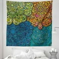 thumbnail image 1 of Floral Tapestry, Green Teal Orange Blue Mandala Details Round Flowers Oriental Ornaments Eastern, Fabric Wall Hanging Decor for Bedroom Living Room Dorm, 5 Sizes, Multicolor, by Ambesonne, 1 of 1
