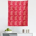 thumbnail image 1 of Floral Tapestry, Spring Essential Silhouette Style Abstract Wild Flowers and Leaves, Fabric Wall Hanging Decor for Bedroom Living Room Dorm, 5 Sizes, Dark Coral Vermilion, by Ambesonne, 1 of 1