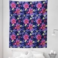 thumbnail image 1 of Floral Tapestry, Tropicana Orchids Rainforest Wilderness Style Hawaiian Seascape Theme, Fabric Wall Hanging Decor for Bedroom Living Room Dorm, 5 Sizes, Violet Magenta Indigo, by Ambesonne, 1 of 1