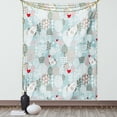 thumbnail image 1 of Floral Tapestry, Valentines Day Themed Cute Little Birds Hearts and Numerous Abstract Flower Concepts, Wall Hanging for Bedroom Living Room Dorm Decor, 60W X 80L Inches, Multicolor, by Ambesonne, 1 of 5