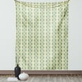 thumbnail image 1 of Floral Tapestry, Vertical Wavy Ornament Lines and Graphic Flowers on Branch Pattern, Wall Hanging for Bedroom Living Room Dorm Decor, 60W X 80L Inches, Cream Orange and Jade Green, by Ambesonne, 1 of 5