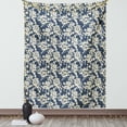 thumbnail image 1 of Floral Tapestry, Vibrant Little Blossoms Flourishing Garden Feminine Lovely Flora Graphic Art, Wall Hanging for Bedroom Living Room Dorm Decor, 40W X 60L Inches, Night Blue Ivory, by Ambesonne, 1 of 5