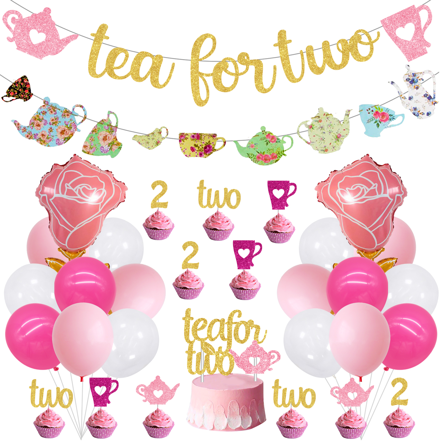 ALICE IN WONDERLAND Tea Party Birthday Balloons Decoration