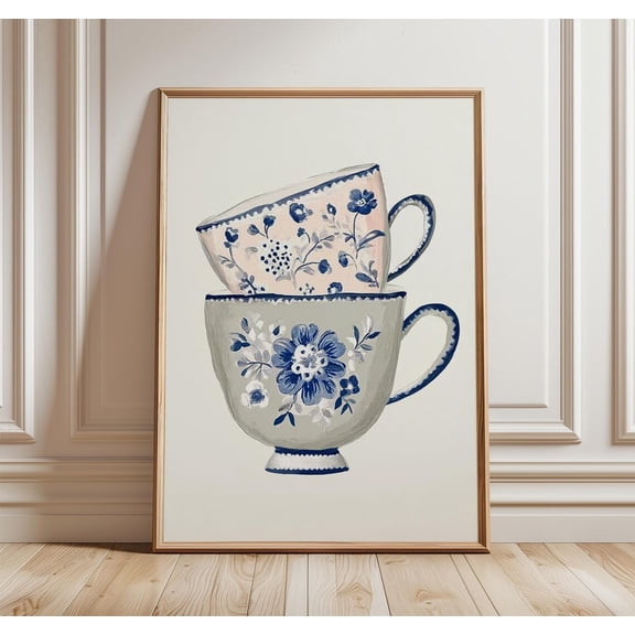 Floral Tea Cup Cottage Poster Unframed Paper Print