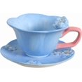 thumbnail image 1 of Floral Ceramic Tea Cups and Saucers, 1 of 7