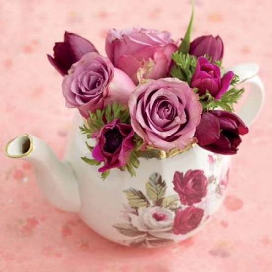 Floral Tea Pot Canvas Art - Howard Shooter (24 x 24)