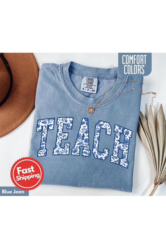 Floral Teach Teacher Gift For Cute Tshirt Appreciation Back To School T-Shirt V2