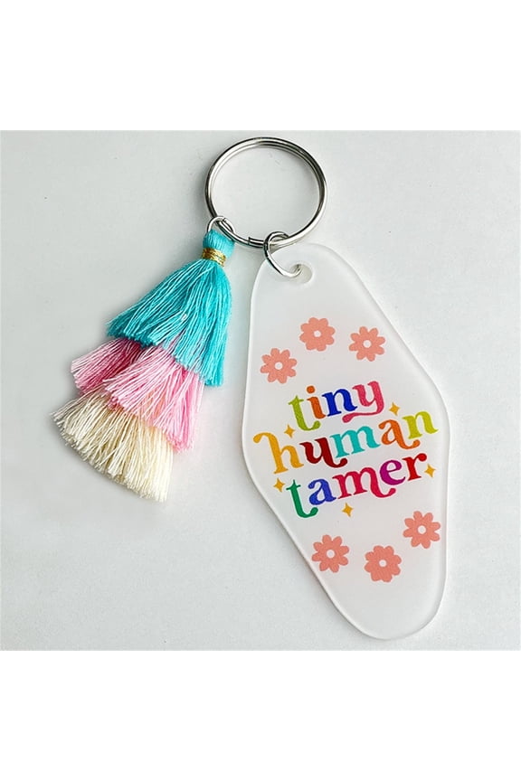 Floral Teacher Appreciation Keychain Acrylic Tassel Gift for Educators