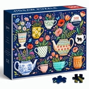 AIDUOTEK 500 Piece Paper Jigsaw Puzzle for Adults, Floral Tea Pots, Ages 14+