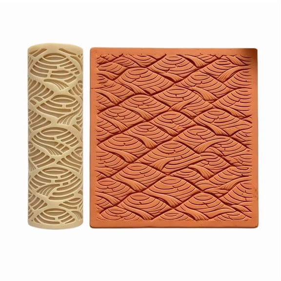 Floral Texture Embossing Roller for Polymer Clay Crafting
