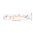 thumbnail image 1 of Floral Theme Happy Birthday Banner Butterfly Decoration Polyester Material for Birthday Party Kids Event Garden Celebration, 1 of 6