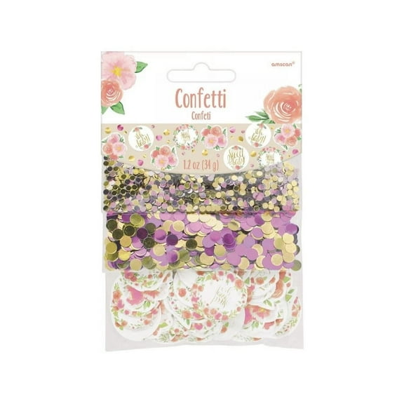 Floral Themed 3 Mix Confetti For Celebrations, Girl Baby Showers, Girl Birthdays
