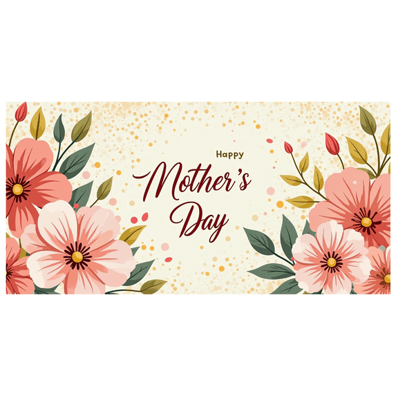 Floral Themed Happy Mothers Day Background Backdrop Banner Party Decorations Photography Props Family Gathering Celebrations Event Decor