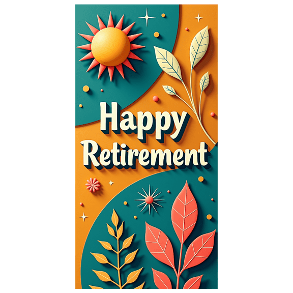 Floral Themed Happy Retirement Backdrop Banner Party Decoration Retirement Party Supplies Photography Props Celebration Decor Background Decorations