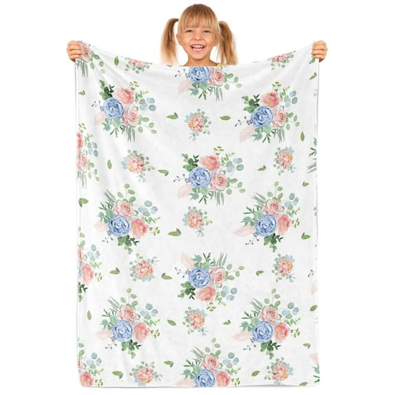 Floral Throw Blanket for Baby, Flower Blanket, Baby Girl Blanket, Floral Baby Blanket, Gift Blankets for Girls, Soft Throw Blanket in Living Room Bedroom, Birthday Gifts for Kid Newborn,(50"x60")