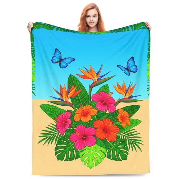 Floral Throw Blanket Floral Blanket Vintage Flowers Blankets Wildflowers Soft Cozy Flannel Throw Blanket for Couch Sofa Bed 50x40