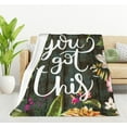thumbnail image 1 of Floral Throw Blanket with Motivating Quote You got This Soft Throws Blankets 50x60 Inch Perfect Caring Gift for Women Men (130x150cm), 1 of 6