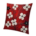 thumbnail image 1 of Floral Throw Pillow Cover Red Black and Blossoms Square Decorative Throw Pillow Cushion Case for Home Couch Living Room Bed Sofa Car Pillowcase, 1 of 5