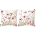 thumbnail image 1 of Floral Throw Pillow Covers 18x18 Set of 2 Spring Summer Outdoor Decor Pillow Cases for Home Couch Decorations Pink, 1 of 6