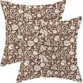 thumbnail image 1 of Floral Throw Pillow Covers 20x20 Set of 2, Flower Print Linen Decorative Pillow Covers Neutral Vintage Decoration Outdoor Cushion Cover Brown Floral Pillowcase for Sofa Couch Farmhouse Room, 1 of 6