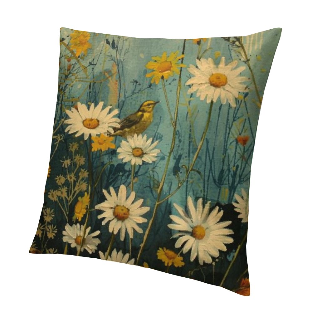 Floral Throw Pillow Covers, Spring Summer Linen Cushion Case Outdoor