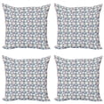 thumbnail image 1 of Floral Throw Pillow Cushion Case Pack of 4, Abstract Pattern of Grunge Flower Petals in Various Sizes, Modern Accent Double-Sided Print, 4 Sizes, Blue Grey and Multicolor, by Ambesonne, 1 of 2
