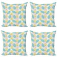 thumbnail image 1 of Floral Throw Pillow Cushion Case Pack of 4, Artwork of Orchids and Palm Leaves with Paint Blots, Modern Accent Double-Sided Print, 4 Sizes, Multicolor, by Ambesonne, 1 of 2