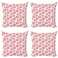 thumbnail image 1 of Ambesonne Floral Throw Pillow Cover 4 Pack, Botany Nature Growth, 18", Pale Pink and Green, 1 of 2