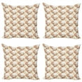 thumbnail image 1 of Ambesonne Floral Throw Pillow Cover 4 Pack, Petals of the Spring, 16", Dark Orange Pale Green, 1 of 2