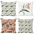 thumbnail image 1 of Ambesonne Floral Throw Pillow Cover 4 Pack, Watercolor Nature Flowers, 20", Green Blush and White, 1 of 2